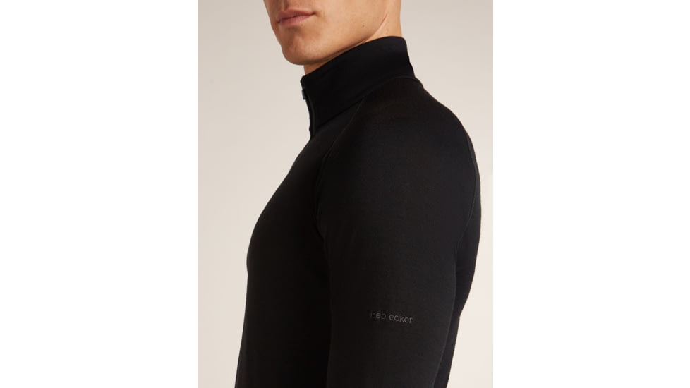 Icebreaker Merino 200 ZoneKnit Long Sleeve Half Zip Thermal Top - Mens, Black, Large, IB0A57CH001L