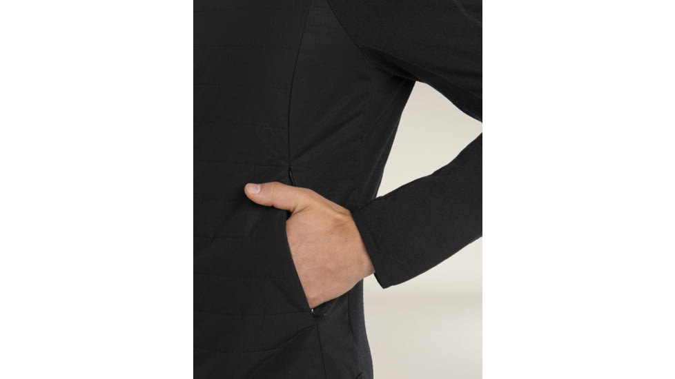 Icebreaker Merino 260 Quantum LS Zip Hoodie - Mens, Black, Small, IBBA56W2001S