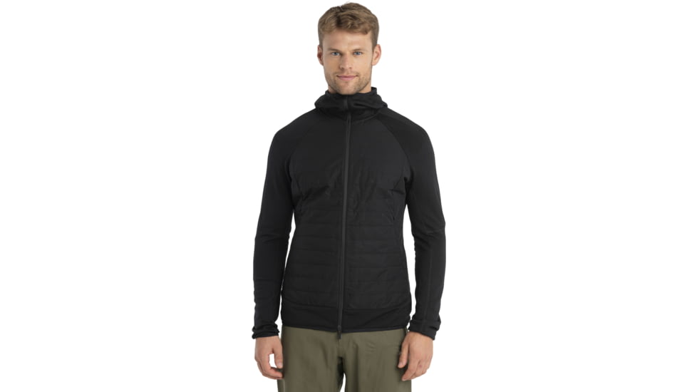 Icebreaker Merino 260 Quantum LS Zip Hoodie - Mens, Black, Small, IBBA56W2001S