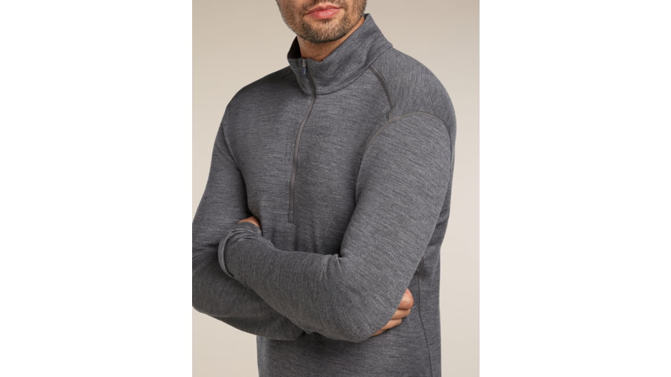 Icebreaker Merino 260 Tech Long Sleeve Half Zip Thermal Top - Mens, Gritstone HTHR, Extra Large, IBB04372013XL