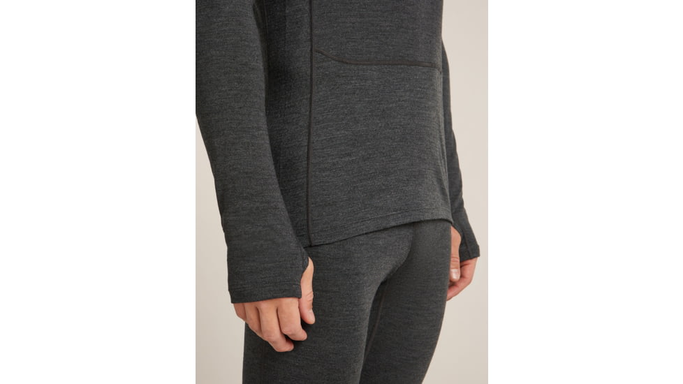 Icebreaker Merino 260 ZoneKnit Long Sleeve Crew Thermal Top - Mens, Jet HTHR, Extra Large, IB0A57CI011XL