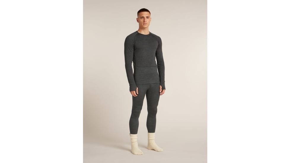 Icebreaker Merino 260 ZoneKnit Long Sleeve Crew Thermal Top - Mens, Jet HTHR, Extra Large, IB0A57CI011XL