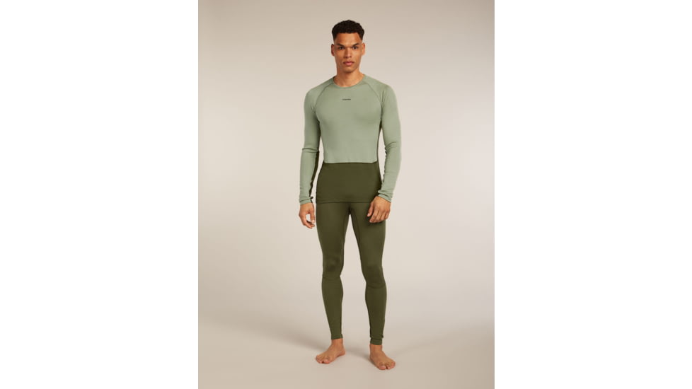Icebreaker Merino 260 ZoneKnit Long Sleeve Crew Thermal Top - Mens, Loden/Lichen/CB, Extra Large, IB0A57CI0JFXL