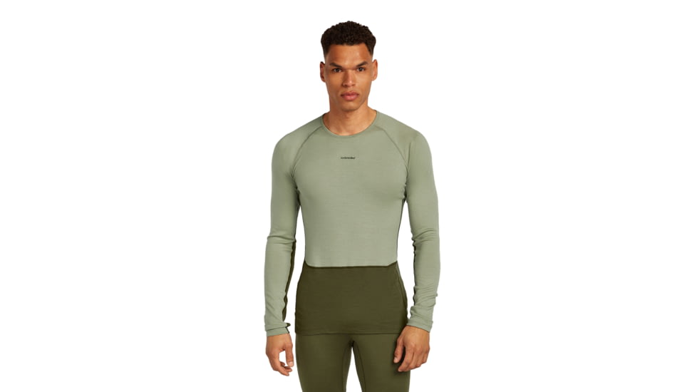 Icebreaker Merino 260 ZoneKnit Long Sleeve Crew Thermal Top - Mens, Loden/Lichen/CB, Extra Large, IB0A57CI0JFXL