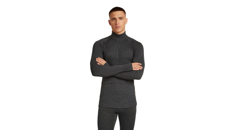 Icebreaker Merino 260 ZoneKnit Long Sleeve Half Zip Thermal Top - Mens, Jet HTHR, Large, IB0A57CJ011L