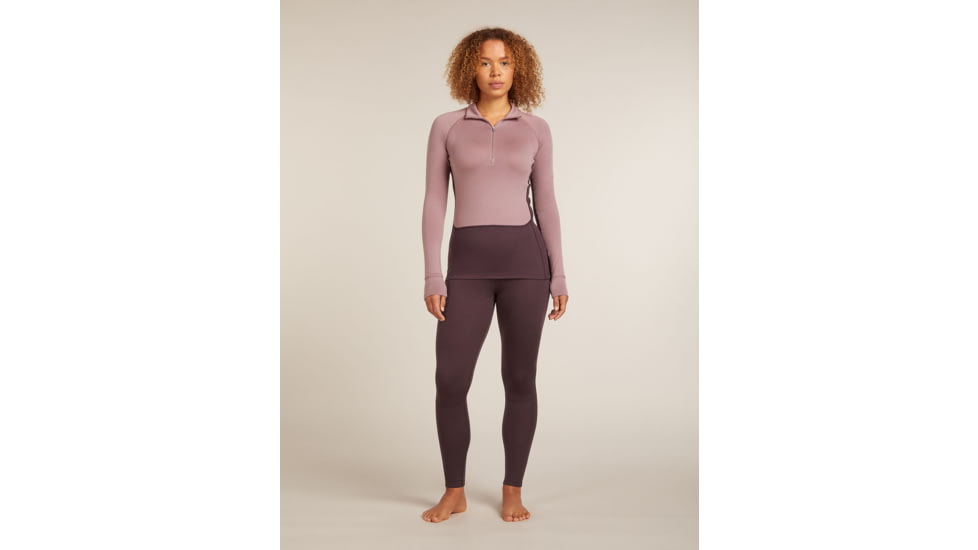 Icebreaker Merino 260 ZoneKnit Long Sleeve Half Zip Thermal Top - Womens, Java/Summit/CB, Small, IB0A57CM0JQS