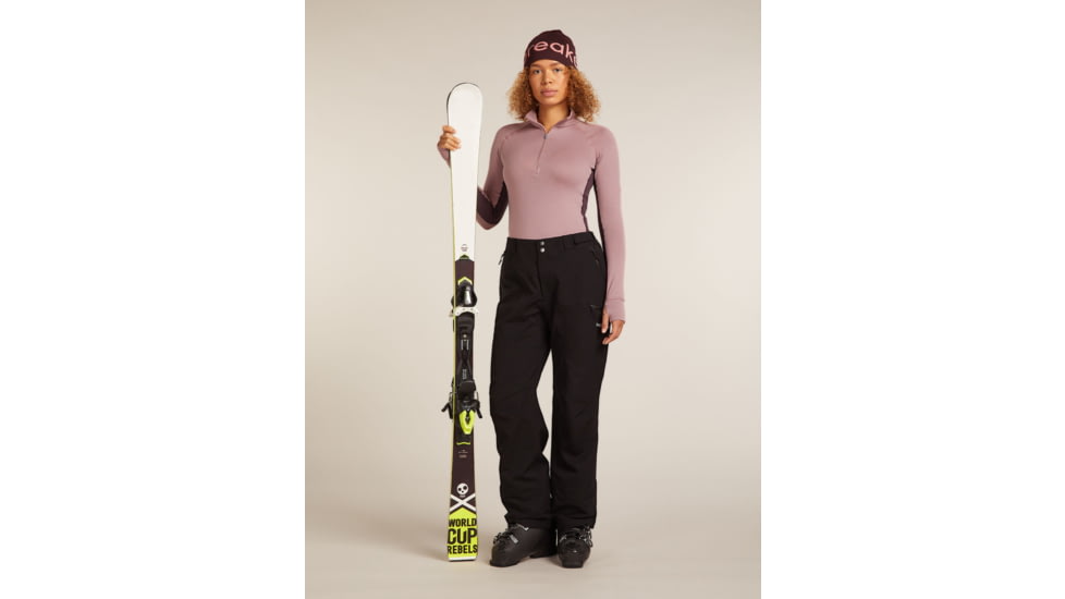 Icebreaker Merino 260 ZoneKnit Long Sleeve Half Zip Thermal Top - Womens, Java/Summit/CB, Small, IB0A57CM0JQS
