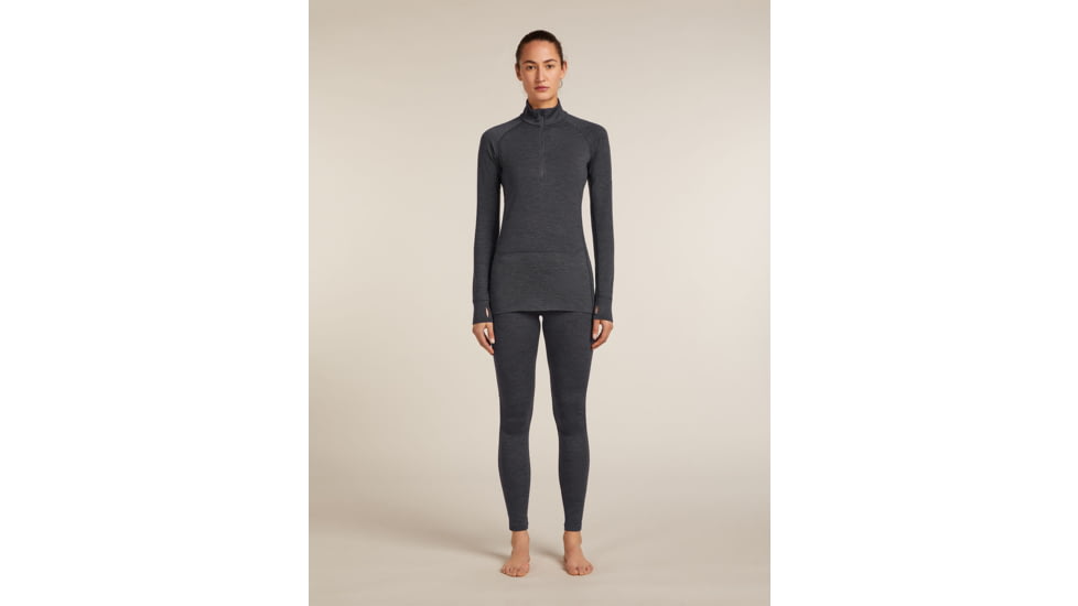 Icebreaker Merino 260 ZoneKnit Long Sleeve Half Zip Thermal Top - Womens, Jet HTHR, Large, IB0A57CM011L