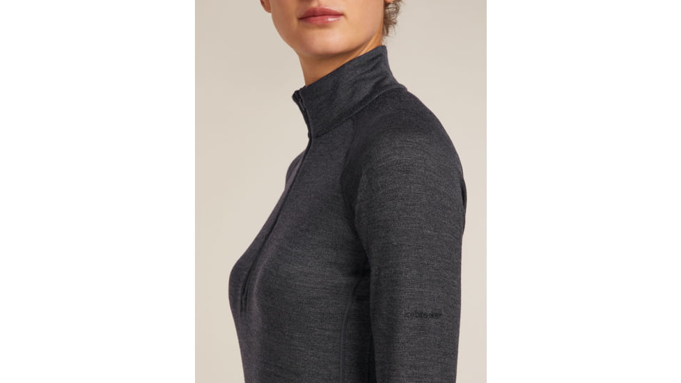 Icebreaker Merino 260 ZoneKnit Long Sleeve Half Zip Thermal Top - Womens, Jet HTHR, Large, IB0A57CM011L