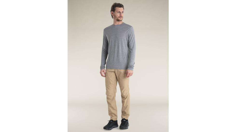 Icebreaker Merino Blend 125 Cool-Lite Sphere Long Sleeve Tee - Mens, Metro HTHR, Medium, IB0A56ZL016M