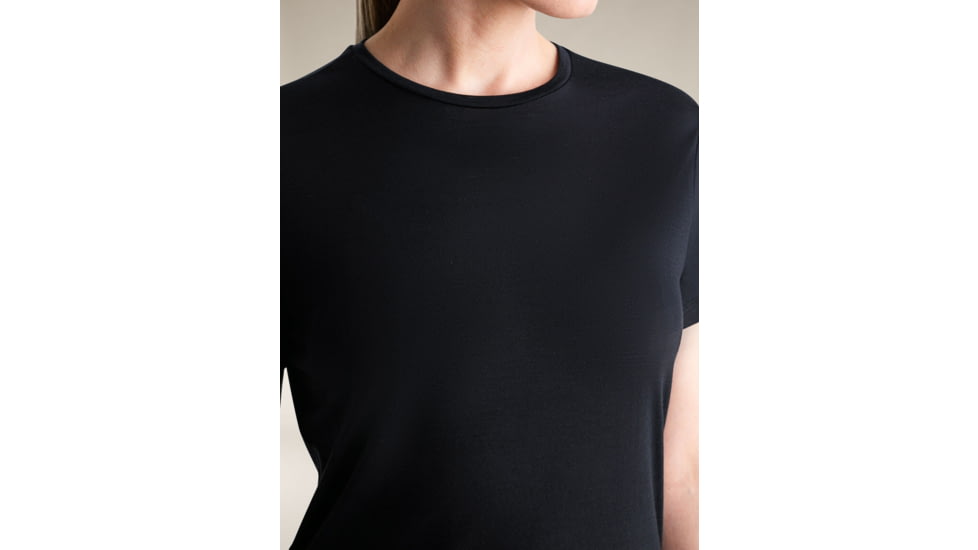 Icebreaker Merino Blend 125 Cool-Lite Sphere SS T-Shirt - Womens, Black, Extra Small, IB0A56ZO001XS