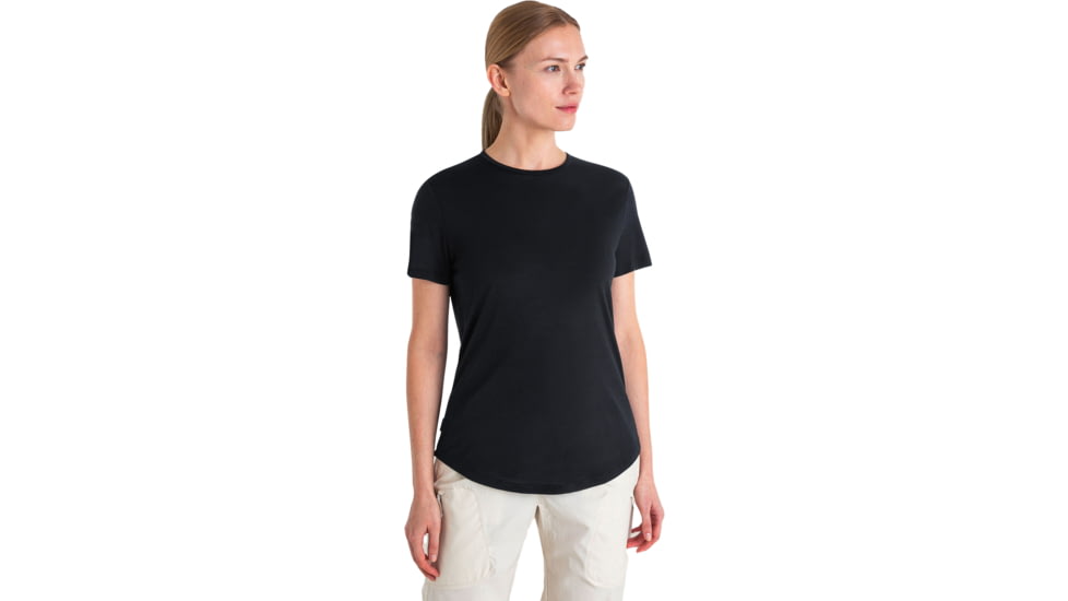 Icebreaker Merino Blend 125 Cool-Lite Sphere SS T-Shirt - Womens, Black, Extra Small, IB0A56ZO001XS