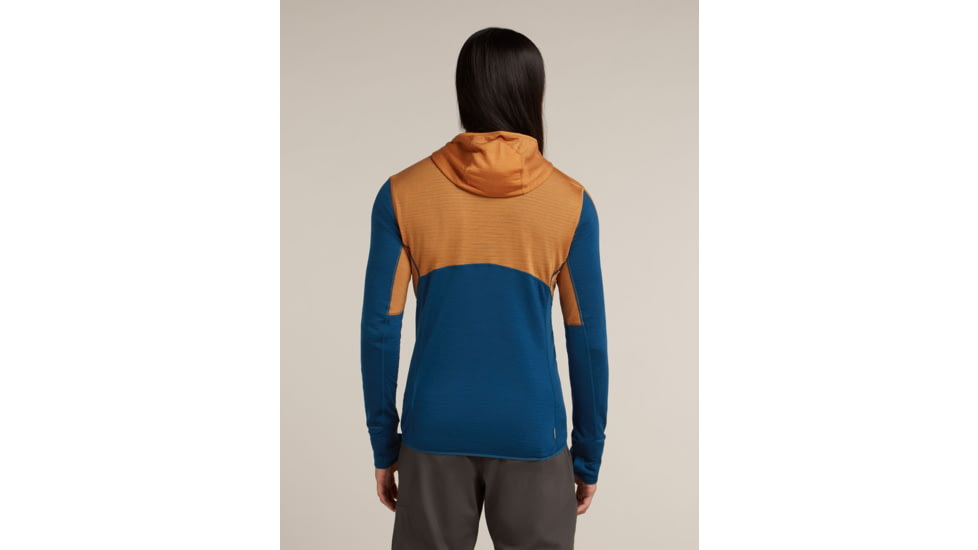 Icebreaker Merino Blend 200 RealFleece Descender Long Sleeve Zip Hoodie - Mens, Trail/Atlantis/CB, Large, IBBA56VZ0J5L