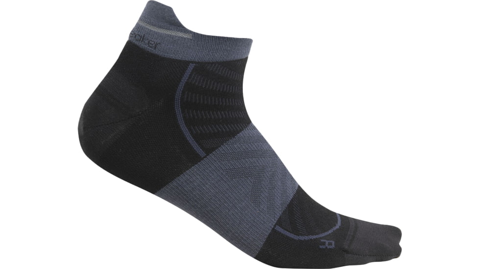 Icebreaker Merino Blend Run+ Ultralight Micro Socks - Men's, Black/Graphite, Medium, IB0A56VHB58M