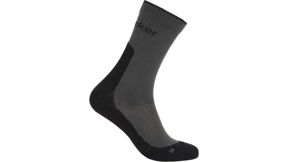 Icebreaker Merino Hike+ Light Crew Socks - Mens, Black/Obsidian, Medium, IB0A578O0FBM