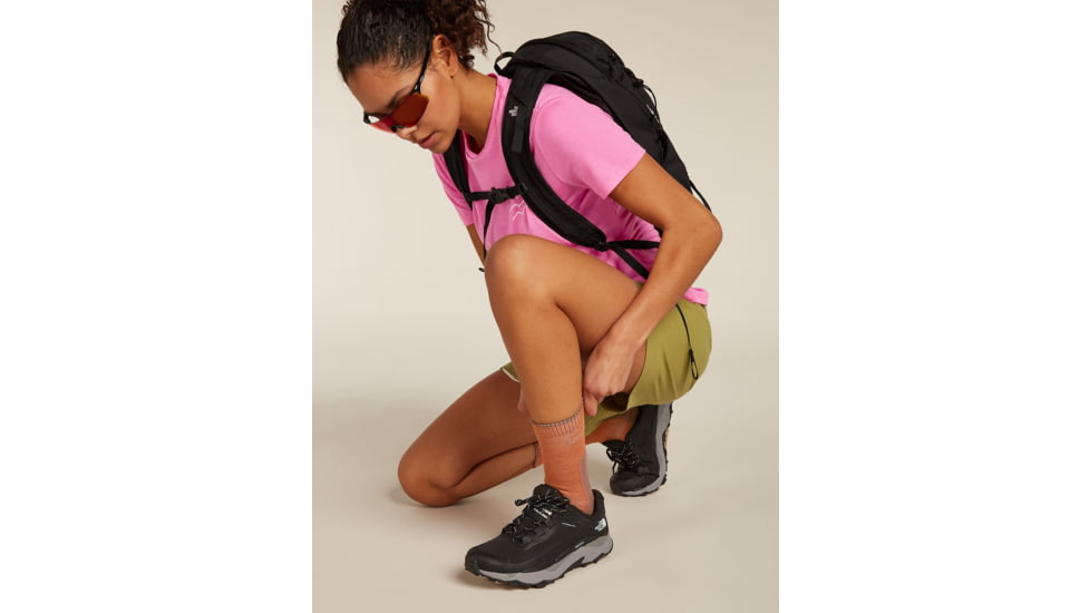 Icebreaker Merino Hike+ Light Crew Socks - Mens, Dusty Clay/Carob, Large, IB0A578O0D7L