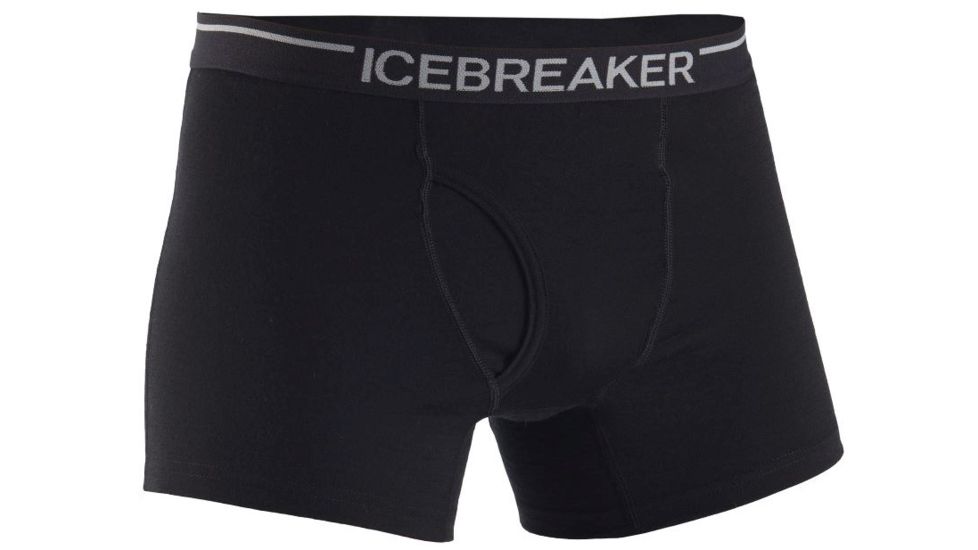 Icebreaker Oasis Boxers with Fly - Mens-Black-Medium
