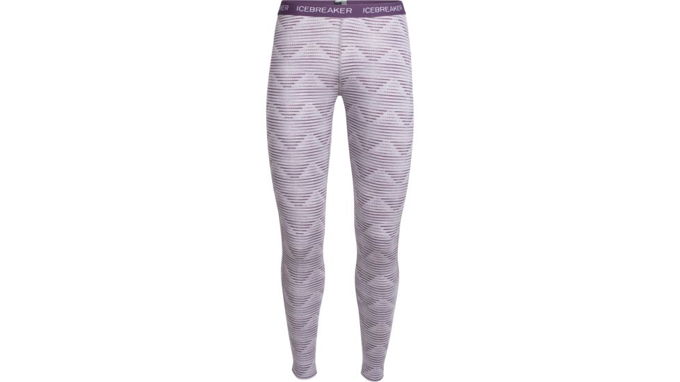 Icebreaker Oasis Leggings Diamond Line - Women's-Silk Heather/Eggplant-Small