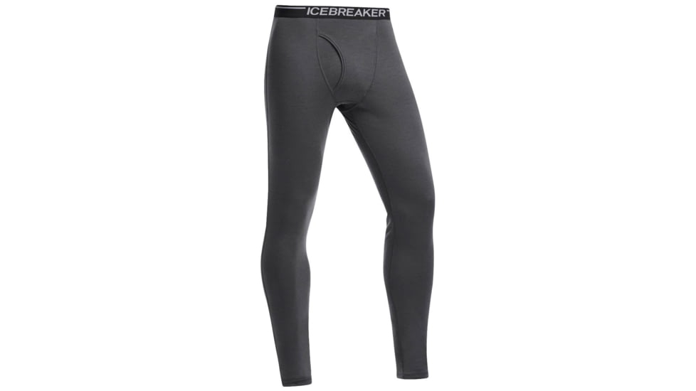 Icebreaker Oasis Leggings with Fly - Mens-Monsoon/Black-Large
