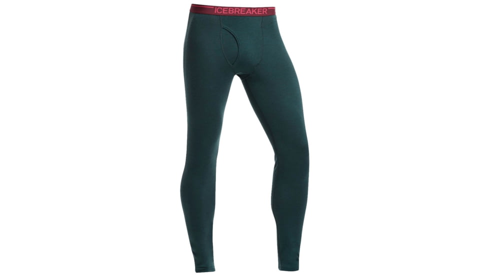 Icebreaker Oasis Leggings with Fly - Mens-Nori Heather/Redwood-Medium