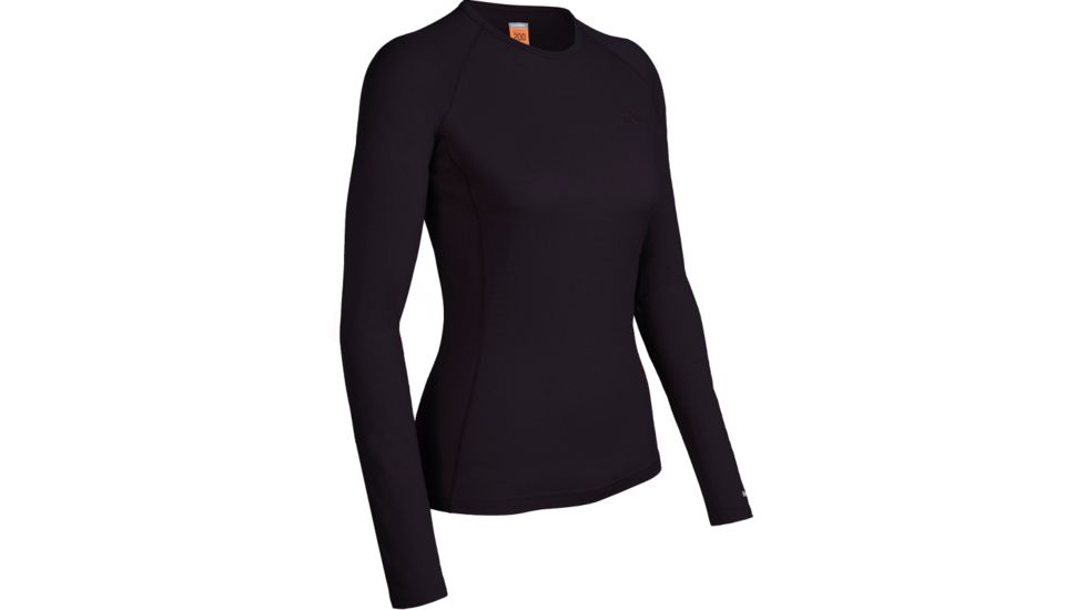 Icebreaker Oasis Long Sleeve Crewe 200 Clearance - Women's- Black M
