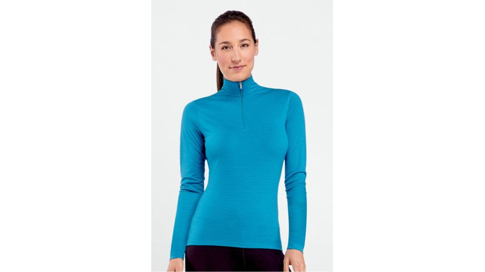 Icebreaker Oasis Long Sleeve Half Zip Stripe Top - Women's-Cruise Overdye-Large