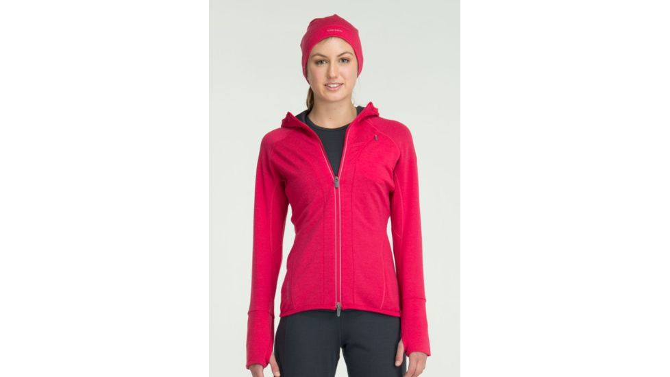 Icebreaker Quantum Long Sleeve Zip Hood - Women's-Cherub-Large