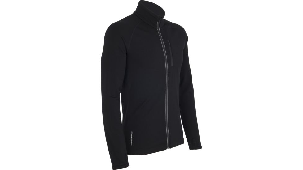 Icebreaker Quantum Long Sleeve Zip Jacket - Men's-Black-Large