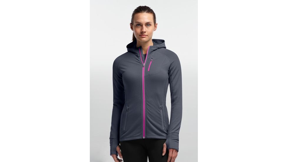 Icebreaker Quantum Plus Long Sleeve Zip Hood - Women's-Panther-Small