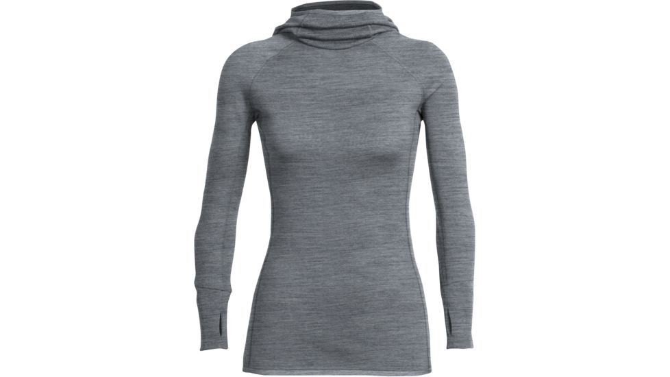 Icebreaker Quantum Scuba Hooded Pullover - Women's-Gritstone Heather-Large