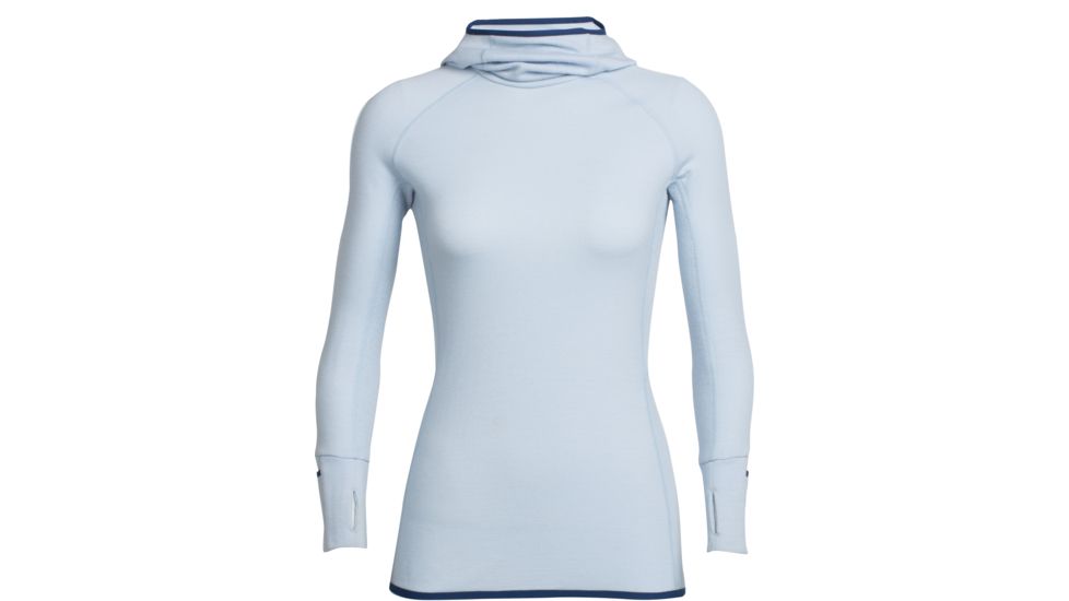 Icebreaker Quantum Scuba Hooded Pullover - Women's-Ice Blue/Largo-Small