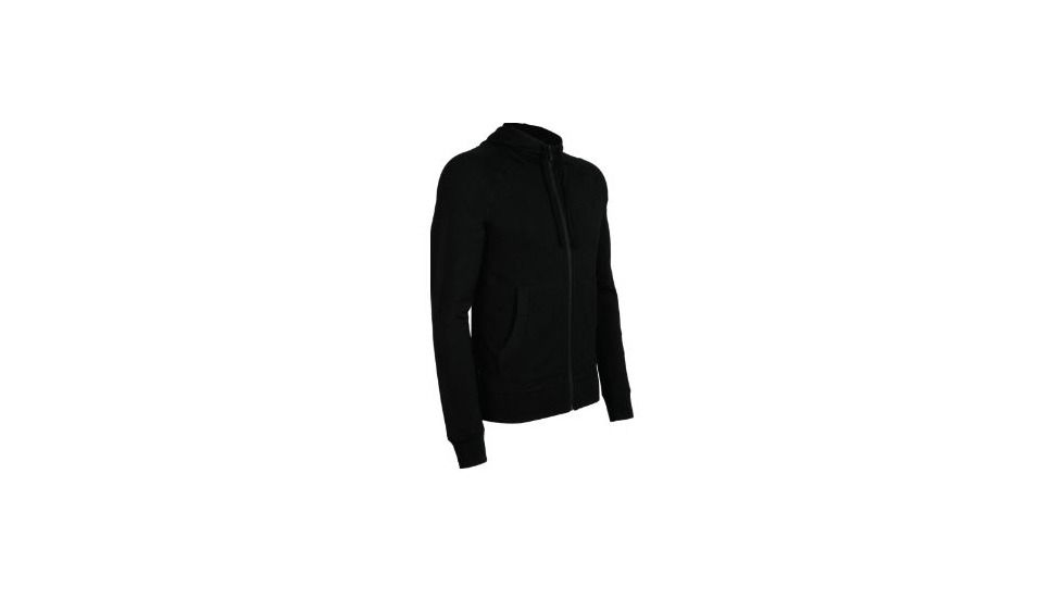 Icebreaker Quattro Long Sleeve Zip Hood Clearance - Men's-Black-Large