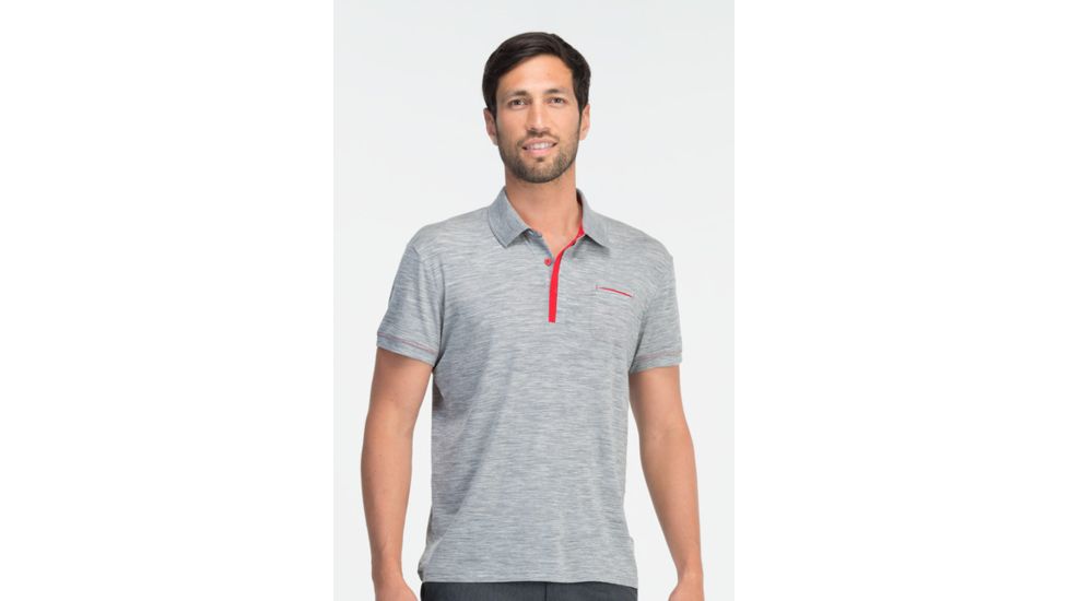 Icebreaker Quattro Short Sleeve Polo Clearance - Men's-Metro-X-Large