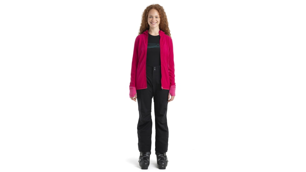 Icebreaker RealFleece Descender Long Sleeve Zip Hood Jacket - Womens, Electron Pink/Tempo, Medium, IB104491933M