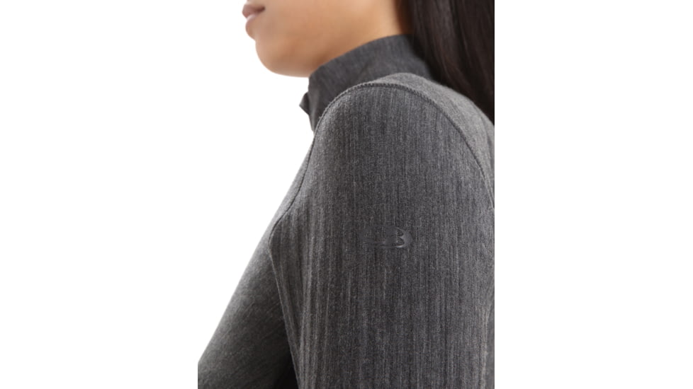 Icebreaker RealFleece Descender Long Sleeve Zip Jacket - Womens, Jet Heather/Black, Medium, IB103900A01M