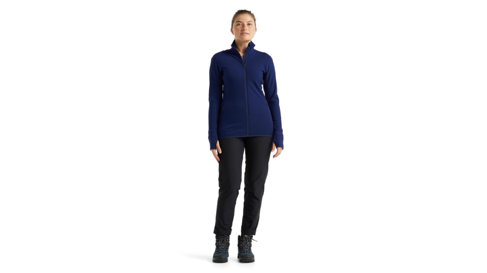 Icebreaker RealFleece Descender Long Sleeve Zip Jacket - Womens, Royal Navy, Small, IB103900466S