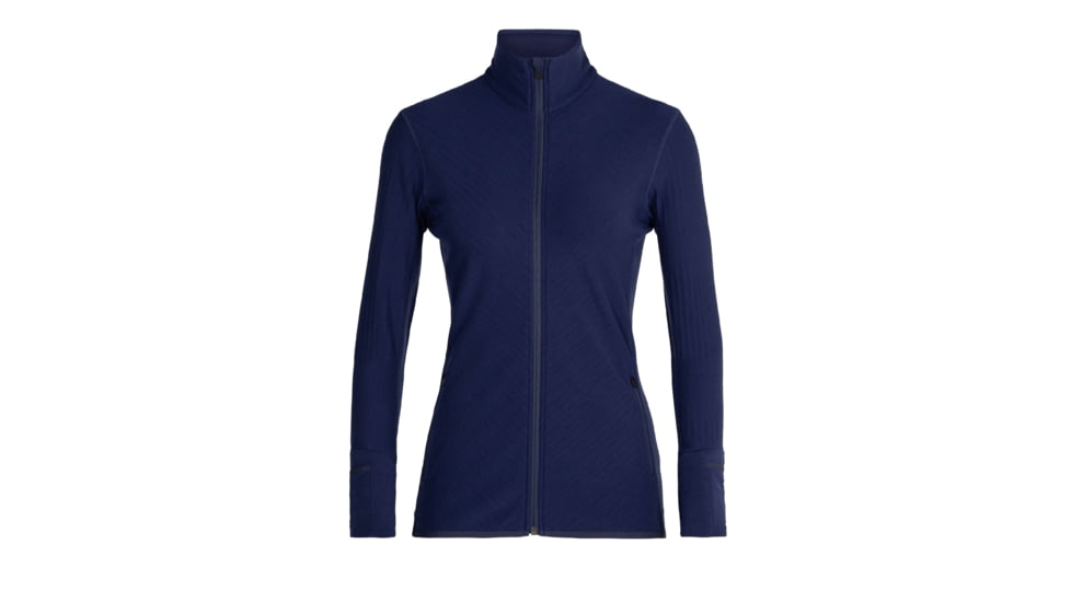 Icebreaker RealFleece Descender Long Sleeve Zip Jacket - Womens, Royal Navy, Small, IB103900466S