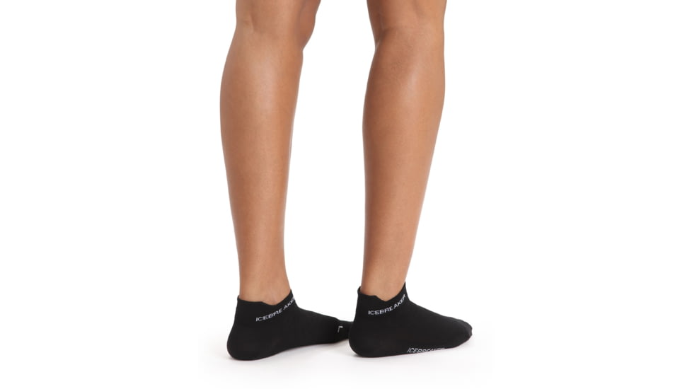 Icebreaker Run+ Ultralight Micro Socks - Womens, Black/Snow, Medium, IB104215A06M