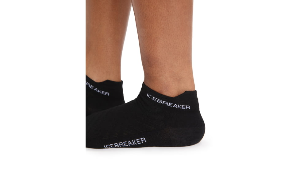 Icebreaker Run+ Ultralight Micro Socks - Women's, Black/Snow, Medium, IB104215A06M