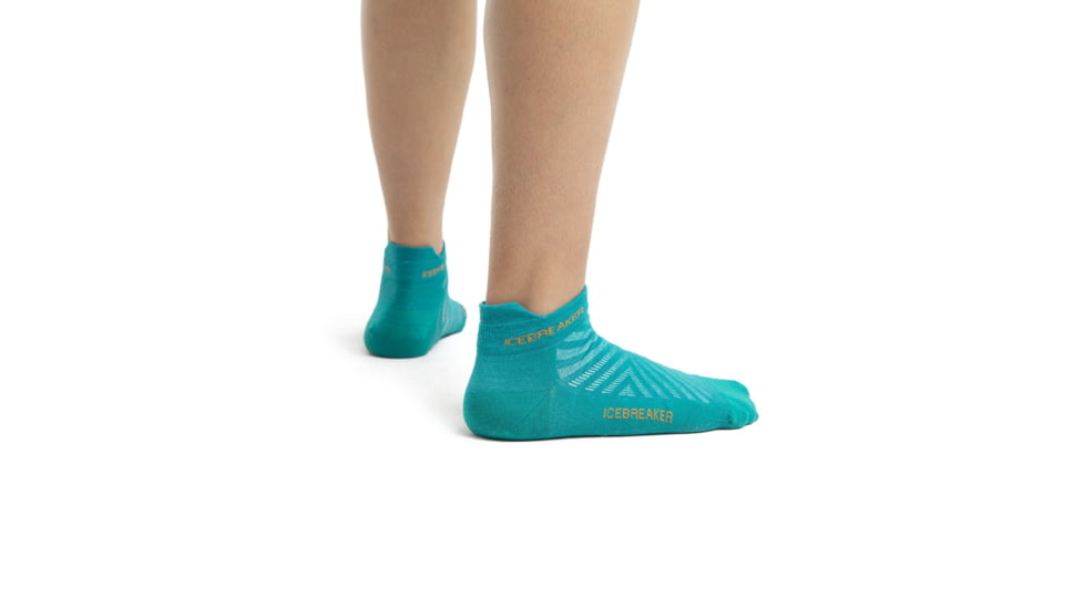 Icebreaker Run+ Ultralight Micro Socks - Womens, Flux Green/Solar, Medium, IB104215895M