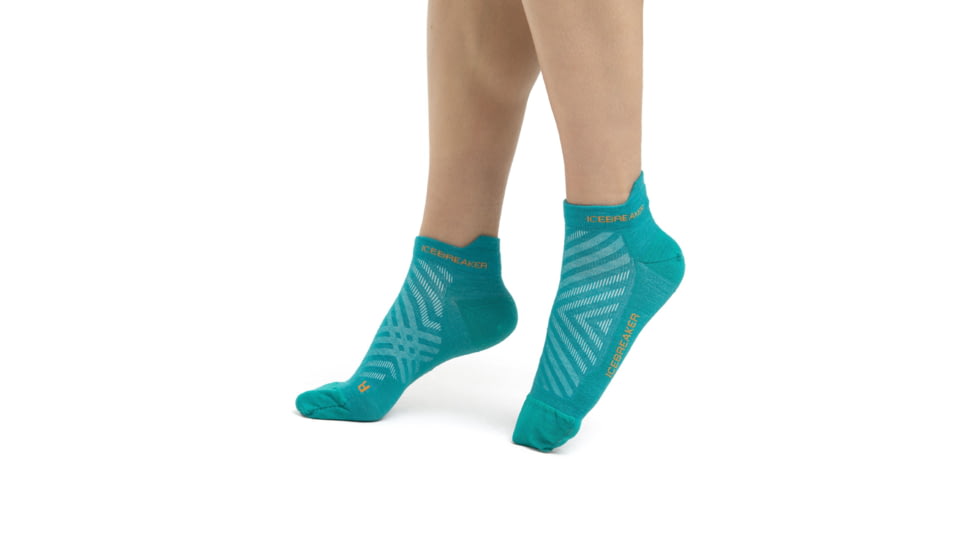Icebreaker Run+ Ultralight Micro Socks - Womens, Flux Green/Solar, Medium, IB104215895M