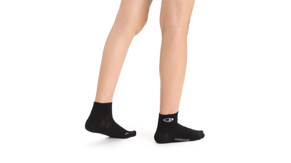 Icebreaker Run+ Ultralight Mini Socks - Women's, Black/Snow, Medium, IB104216A06M