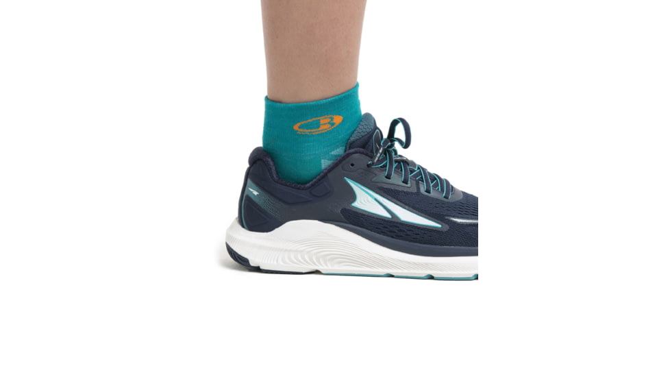 Icebreaker Run+ Ultralight Mini Socks - Womens, Flux Green/Solar, Large, IB104216895L