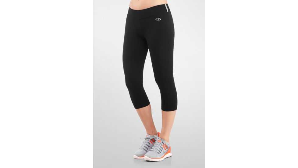 Icebreaker Rush 3/4 Tights - Womens-Black-Medium