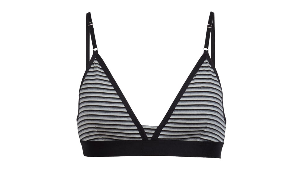 Icebreaker Siren Bra - Women's-Stripe Black/Snow-X-Small