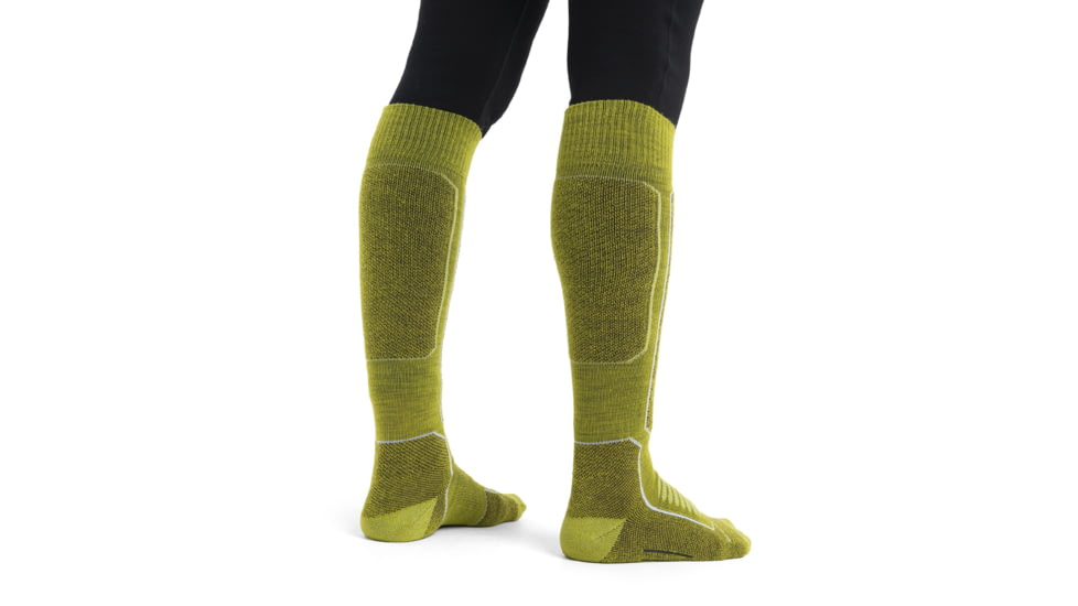 Icebreaker Ski+ Medium Over The Calf Socks - Men's, Bio Lime/Nightshade/Snow, Small, IB104884917S