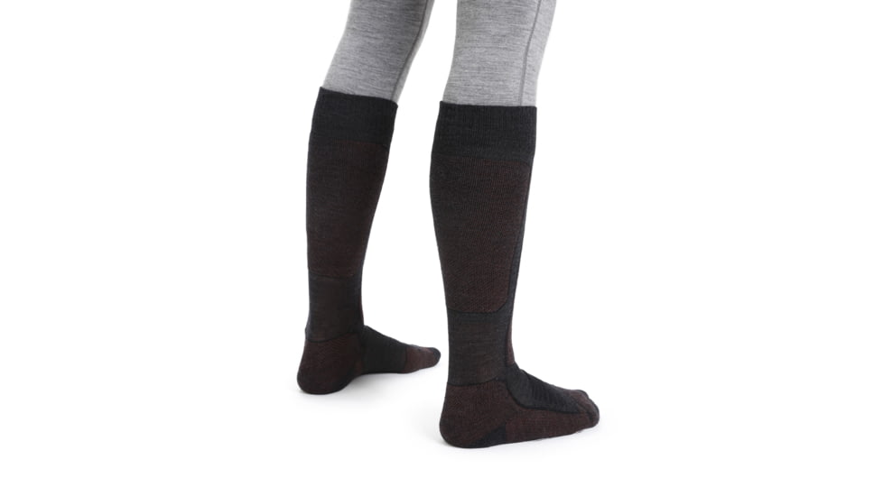 Icebreaker Ski+ Medium Over The Calf Socks - Mens, Jet Heather/Espresso/Black, Extra Large, IB104884263XL
