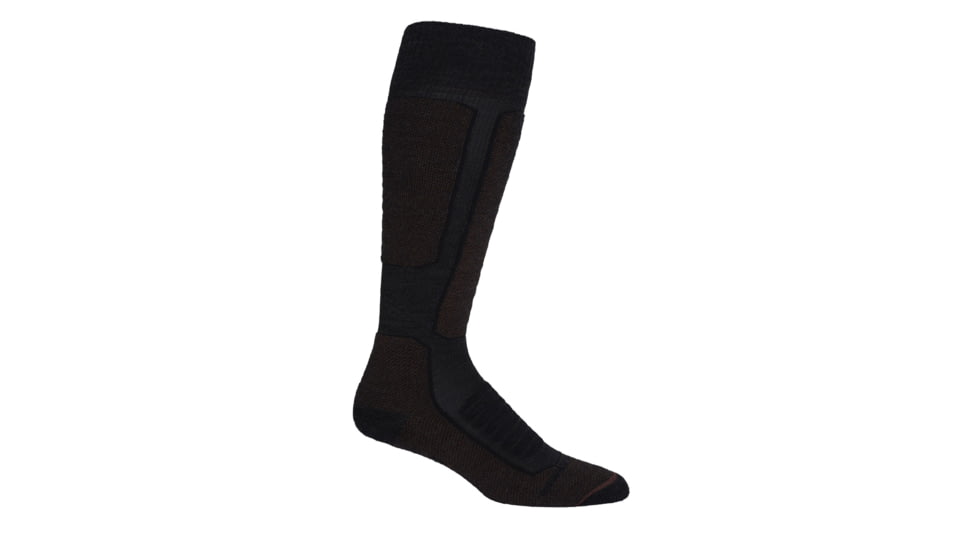 Icebreaker Ski+ Medium Over The Calf Socks - Mens, Jet Heather/Espresso/Black, Extra Large, IB104884263XL
