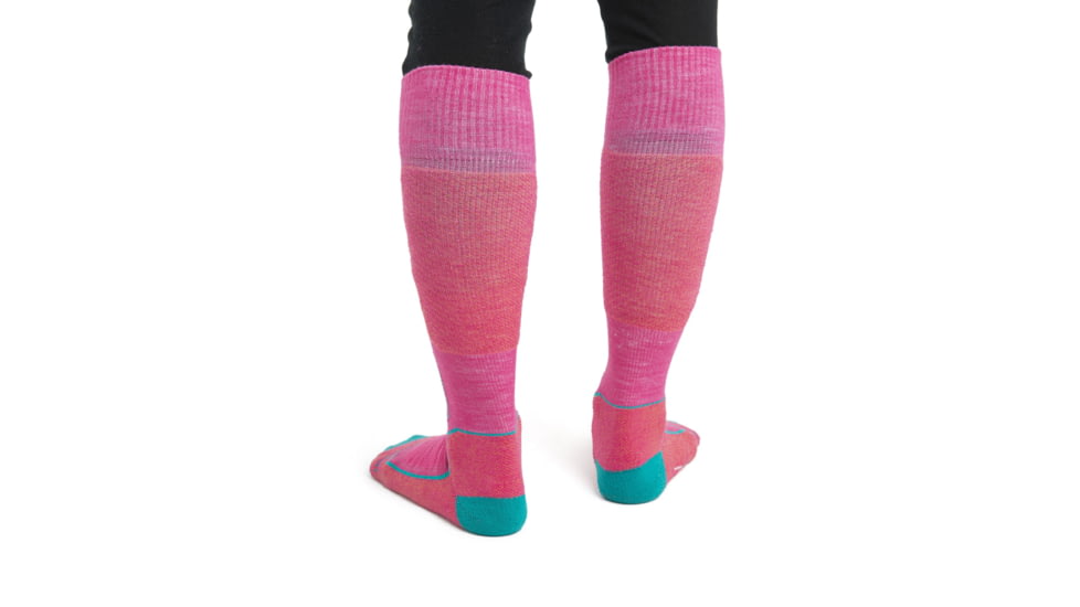 Icebreaker Ski+ Medium Over The Calf Socks - Women's, Tempo/Flux Green/Earth, Small, IB104881956S
