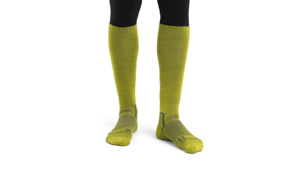 Icebreaker Ski+ Ultralight Over The Calf Socks - Men's, Bio Lime/Loden/Lazurite, Medium, IB104878951M